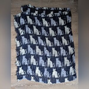 Humana 100% Viscose Blue Cat Scarf